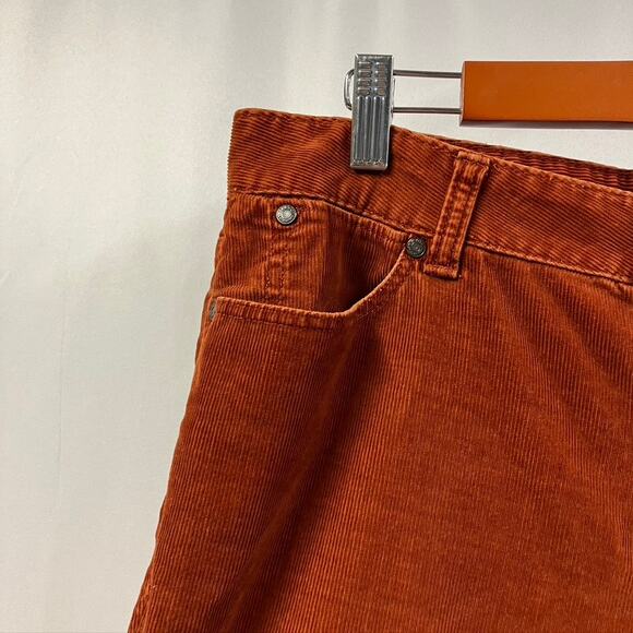Talbots Petites Women 8p Signature Stretch Corduroy Straight Pants Orange Preppy - Picture 4 of 15